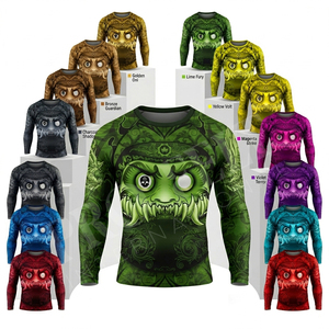 Factory Direct Whole Sale Fitness Swimming UV Protection Short Sleeve <b>Compression</b> Four Way Stretch Heavy Duty Rash Guards - Product Image 1