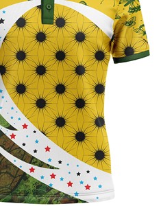 Camiseta Polo Corex de Manga Corta con Estampado de Mariposas y Estrellas Naranjas, Secado Rápido, Poliéster, Ropa Deportiva Informal - Product Image 5