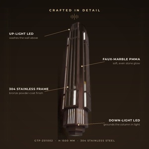 Outdoor Aluminum Cylinder Wall Lamp LED Sconce Waterproof Garden Yard <b>Decorative</b> <b>Lighting</b> - Product Image 2