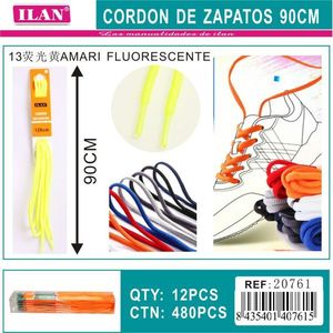 Laccio per scarpe ILAN 90 cm giallo fluorescente per sneakers - Product Image 3