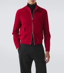 Blouson Bomber en daim rouge pour homme, col montant, fermeture éclair, style décontracté, vêtement d'automne, manteau d'hiver moderne, qualité supérieure, design personnalisé - Product Image 3