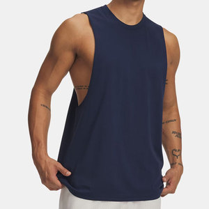 Loose Design Solid Color Blank Fashionable Custom Screen Print Logo Round Neck Sleeveless Plus Size Oversized <b>Mesh</b> Tank <b>Top</b> - Product Image 5