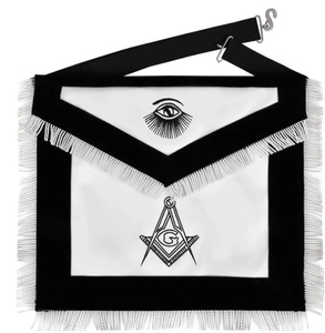 Custom Embroidered Leather Masonic Apron V-Neck Solid Color Ceremonial Wear Fringe Classic Lodge Uniform for Fraternal Members - Product Image 1