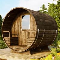 4-6 Personen Outdoor Red Cedar Bucket Sauna raum Massivholz konstruktion Asphalts chind eln Elektroherd für Dampf für Villen