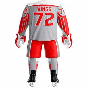 Uniforme de hockey sur glace personnalisé en polyester 100% avec impression par sublimation, design imprimé, respirant, séchage rapide, taille adulte, couleur unie, équipe de hockey - Product Image 4