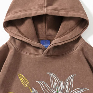 Sweat-shirts d'hiver pour hommes de haute qualité, personnalisés, avec strass et effet délavé à l'acide, coupe classique, décontractés, pour le streetwear - Product Image 6