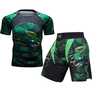 Conjunto de Camiseta Deportiva Gody Gorilla Print para Hombre, Manga Corta, Compresión, MMA, Secado Rápido - Product Image 4