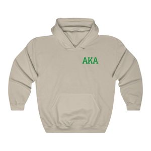 Sudadera con Capucha AKA Sand con Estampado de Escudo Verde, Sudadera de Forro Polar Unisex para Hermandades Griegas, Venta al por Mayor OEM ODM - Product Image 1