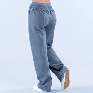 Pantalon de jogging décontracté à jambe large avec logo personnalisé, vente en gros, pour femme, longueur intégrale, couleur unie, respirant, écologique, en promotion - Product Image 3