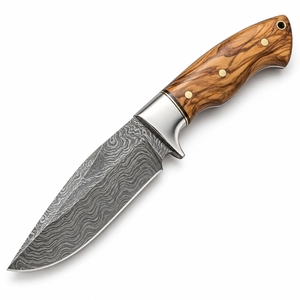 Cuchillo de Caza Artesanal de Acero de Damasco Forjado con Hoja Fija y Mango de Madera para Supervivencia al Aire Libre, Bushcraft y Bricolaje (DIY) - OEM - Product Image 6