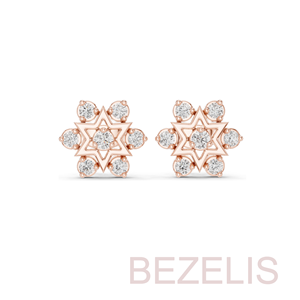 Pendientes de Diamantes Estrella de David, Corte Brillante Redondo, Chapados en Oro, Joyería Religiosa para Mujer, Regalo al por Mayor - Product Image 2
