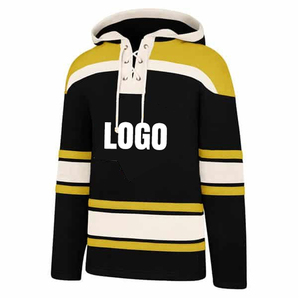 Sudadera con Capucha Personalizada de Hockey sobre Hielo con Cierre de Cordones, Diseño a Rayas, Unisex, Adulto, Manga Larga, Poliéster Transpirable, para Todas las Estaciones - Product Image 2