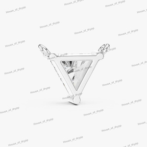 Colgante de Diamante Moissanite con Corte Triangular en Plata 925, Collar con Colgante Solitario Geométrico de Lujo Minimalista para Hombre y Mujer - Product Image 3
