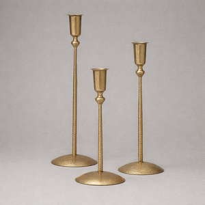 Cast Aluminium <b>Hammered</b> Candle <b>Holders</b> Cast Iron gold Candle <b>Holders</b> Modern Living ideal for Home & Dinning decor Taper <b>Holder</b> - Product Image 1