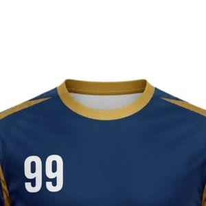 Men <b>Navy</b> Gold Two Tone Handball Uniform Jersey Short Sleeve Team Wear Polyester Sports Match Training Clothing - Product Image 6