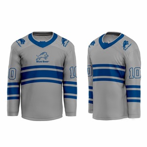 Camisetas de Hockey sobre Hielo Reversibles y Transpirables, 100% Poliéster, Cuello en V, Nombre del Jugador Personalizado, Servicio OEM, Impresión por Sublimación - Product Image 1