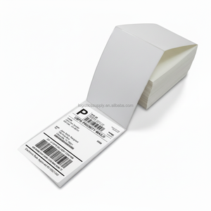 Custom Permanent Adhesive Coated Paper Continuous <b>Packaging</b> Shipping Label Sticker 4X6 Direct Thermal Roll Multi-color Ink - Product Image 2