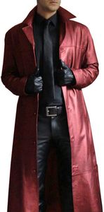 Manteau en cuir sur mesure pour homme avec décoration en fourrure, vestes en cuir pour homme, manteaux longs en cuir synthétique pour homme - Product Image 4