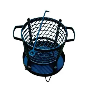 Brasero de metal grueso de alta calidad, resistente al óxido, con base redonda fuerte, bordes planos y diseño sencillo para parque o terraza, procedente de la India. - Product Image 3