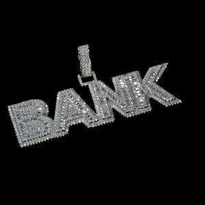 Nuevo Colgante de Diamantes de Alta Calidad, Plata S925, Nombre Personalizado, Diamantes VVS Baguette, Estilo Hip Hop, Unisex, para Fiestas - Product Image 2
