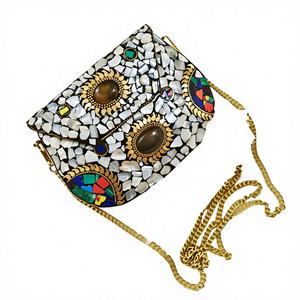Indian Bohemian Designer Women's Metal Frame Messenger <b>Bag</b> Handmade Evening Shopping Party Clutch Boho Style Fashion - Product Image 1