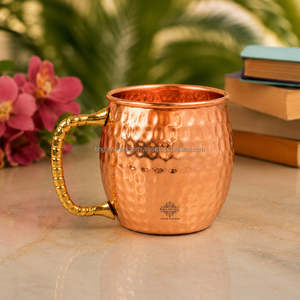 Moradabad Premium Pure <b>Copper</b> <b>Mug</b> for Daily Drinking, Traditional Kitchen Use, Elegant Dining, Gifting, Home, Office, Restaurant - Product Image 1
