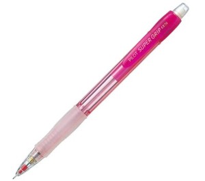 PilotSuper Grip Mechanical Pencil 0.5mm Soft Rubber Grip Retractable Transparent Black, <b>Red</b>, Blue (HGP-10R) - Product Image 1