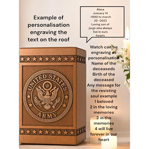 Handcrafted Rosewood US Army Urn Box: Veteran Memorial Keepsake Memorial Keepsake by AYAANS - Product Image 6