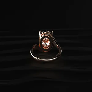 Bague solitaire ovale en diamant de laboratoire certifié IGI, couleur D-E, clarté VVS-VS, sertissage bypass, élégante, style rêve, bande classique brillante - Product Image 3