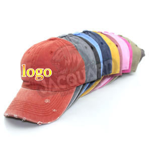 Gorras de Béisbol Deportivas Clásicas Vintage de Algodón Ajustables sin Estructura con Logotipo Personalizado al por Mayor, de Color Sólido y Efecto Desgastado - Product Image 1