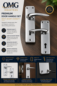 Chrome Door Lever <b>Handle</b> <b>Lock</b> Body 70x40mm Key Lockset Modern Indoor Door Hardware wholesale - Product Image 6