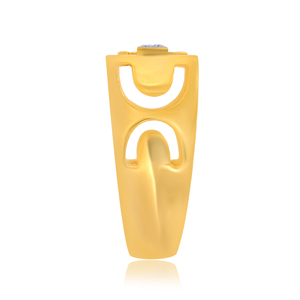 Anillo de Diamantes Newfangled para Hombre, Anillo de Diamantes Entrelazados Golden Heritage, Anillo de Diamantes Marquise de Oro Amarillo de 14K con Piedras Laterales - Product Image 3