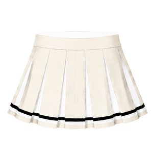 Jupe plissée ivoire pour femme, uniforme de danse athlétique, jupe de compétition et de performance avec style plissé - Product Image 2
