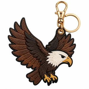 Porte-clés Aigle avec texture en cuir gaufré et fermoir métallique robuste pour homme, pendentif décoratif pour sac - Product Image 1