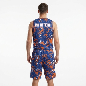 Ensemble d'uniformes de basketball pour hommes Ma-Attiera, impression par sublimation, jersey et shorts en polyester respirant, tenue d'équipe pour adultes, joueurs d'équipe - Product Image 4