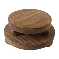 Nouvel Arrivage Direct Usine : Lot de 2 Plateaux Rehausseurs en Bois Résistants à la Chaleur, Style Ferme Moderne, Multifonctionnels et Durables, pour Ramadan et Mariages