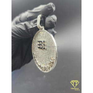 Collar de Lujo con Colgante Circular, Diamante Cultivado en Laboratorio, Logotipo Personalizado, Estilo Hip Hop, Joyería Brillante - Product Image 5