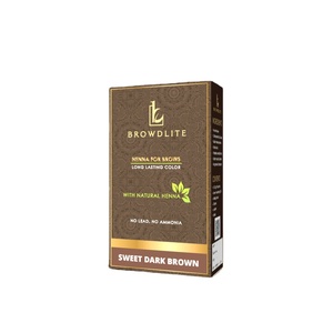 BROWDLITE Henné pour sourcils en poudre, brun foncé doux, couleur longue durée avec henné naturel, sans plomb, sans ammoniaque - Product Image 1