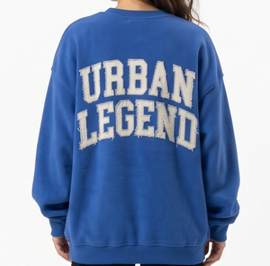 <b>Women</b> <b>Baggy</b> Distress Embroidery Sweat <b>Shirt</b> Casual 100% Polyester Fleece Oversize Drop Shoulder Winter Street Wear Sweat <b>Shirts</b> - Product Image 4