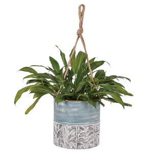 Ensemble de 2 jardinières suspendues en métal galvanisé, pour intérieur et extérieur, décoration de jardin rustique, pots à plantes avec chaîne et crochet robustes - Product Image 3