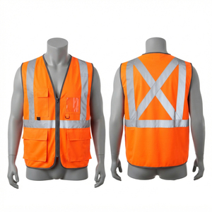 Chaleco de Seguridad de Malla de Poliéster Transpirable de 120 GSM, Certificado CE, Talla Grande, Amarillo Fluorescente, Cinta Reflectante, Logotipo Personalizado - Product Image 6