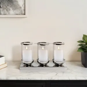 Support de bougie rustique en acier inoxydable et aluminium fait main pour la décoration de fêtes et d'événements - Vente en gros - Product Image 2