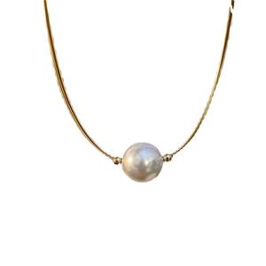 สร้อยคอมุกน้ำจืดทรงยาวประดับดอกฟริทิลลาเรียธรรมชาติสำหรับผู้หญิง ดีไซน์หรูหราเบาๆ สวมใส่ได้หลากหลาย - Product Image 5