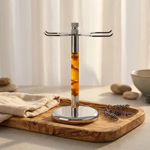 Brocha de Afeitar y Soporte para Maquinilla de Afeitar Madhav Metal Pure Badger Económicas Disponibles a Precio de Fábrica - Product Image 2