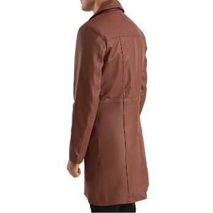 Abrigo Largo de Cuero Marrón para Hombre, Calidad Premium, Elegante Abrigo de Invierno, Prenda Exterior Duradera y Moderna, Estilo Clásico y Cálido - Product Image 4
