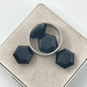 Piedra Preciosa de Ónix Negro Natural de Alta Calidad AAA+, Piedra Preciosa Hexagonal de Ónix Negro Facetada para Joyería - Product Image 3