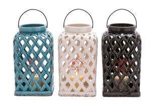 Red Enamel Finished Garden <b>Decor</b> <b>Lantern</b> Handmade Moroccan <b>Lantern</b> - Product Image 4