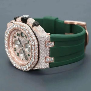 Reloj de Acero Inoxidable para Hombre con Diamantes Moissanite de Claridad VVS, Completamente Adornado con Diamantes Baguette para Uso Diario y Fiestas de Lujo - Product Image 2