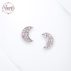 Pendientes de Diamantes Naturales con Corte Brillante Redondo en Oro Blanco Sólido de 18K de Sheri Jewels para Mujer, Color de Diamante F-G, Claridad VS2-SI1 - Product Image 1