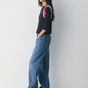 เสื้อยืดแขนสามส่วนผู้หญิง เสื้อยืดคอกลมแขนกลางสไตล์วาร์ซิตี้แบบสั่งทำพิเศษสำหรับผู้หญิง เสื้อยืดแขน 3/4 ผู้หญิง - Product Image 6